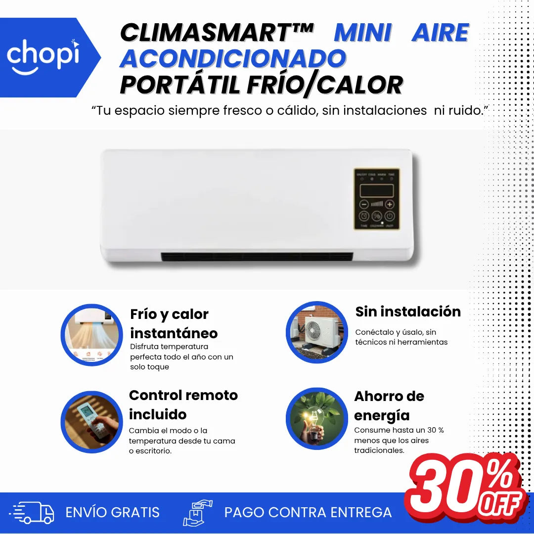 ClimaSmart™ Mini Aire Acondicionado Portátil Frío/Calor