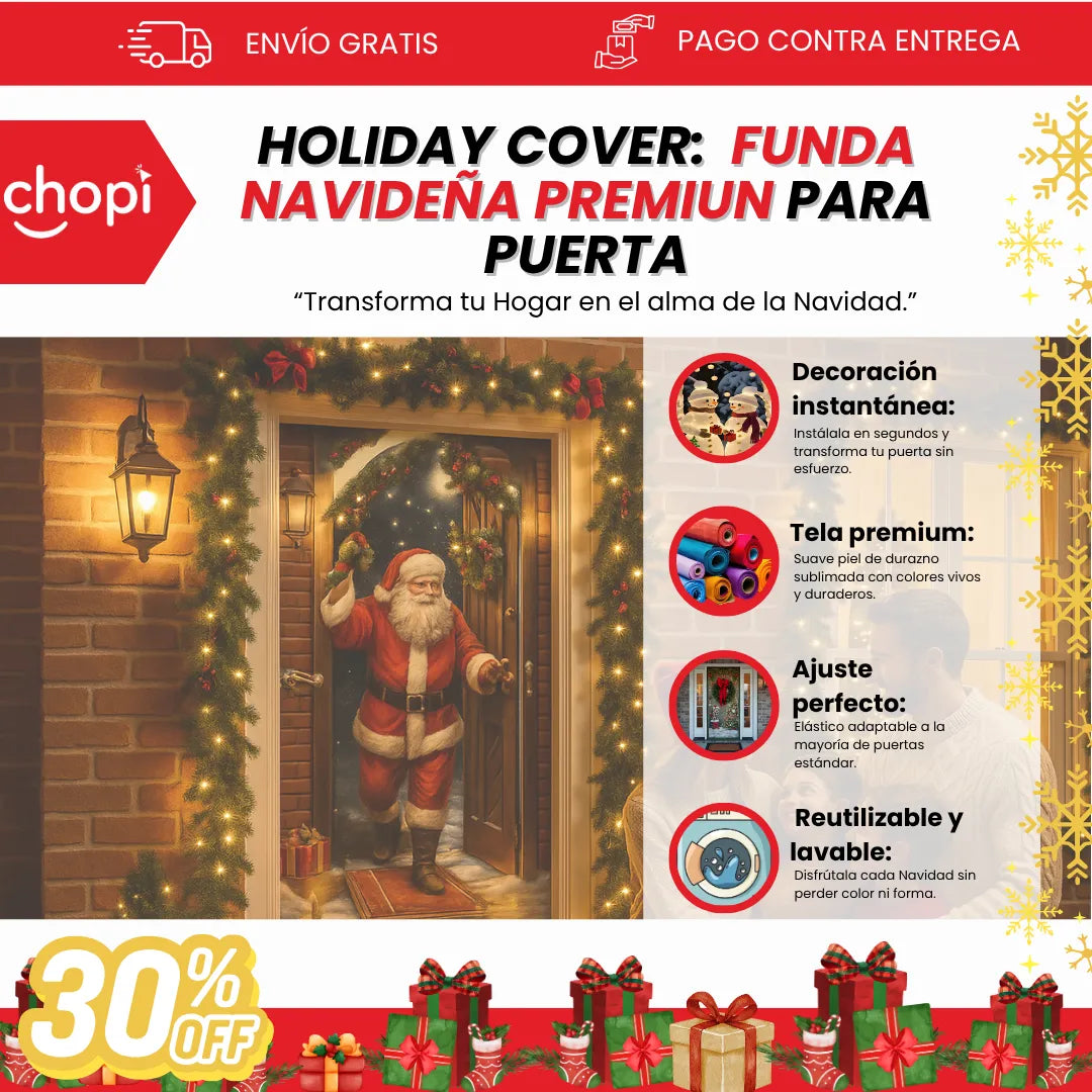 Holiday Cover: Funda Navideña Premiun para puerta
