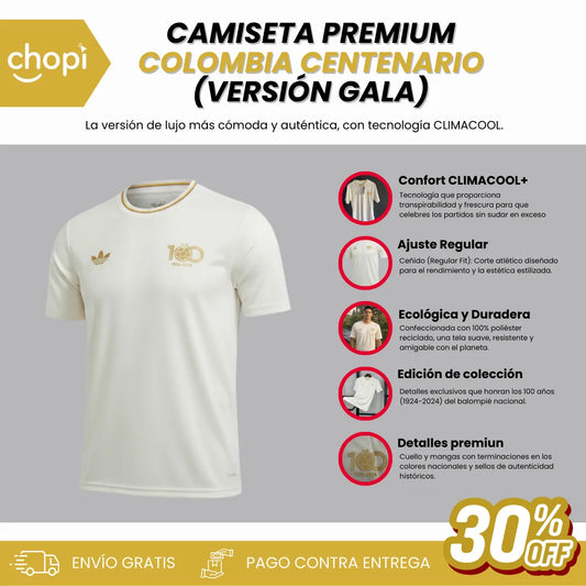 009| CAMISETA COLOMBIA PREMIUN CENTENARIO (Versión Gala)