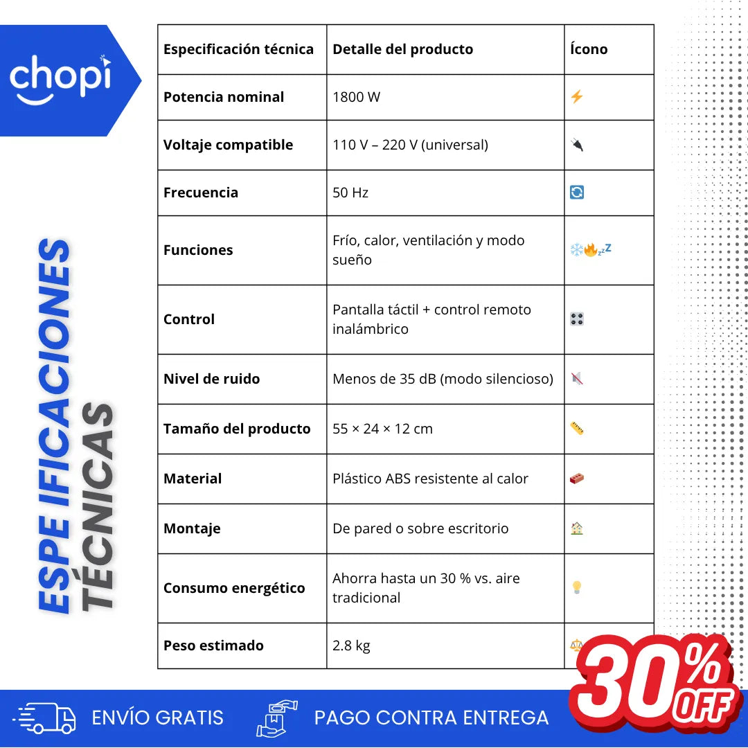 ClimaSmart™ Mini Aire Acondicionado Portátil Frío/Calor