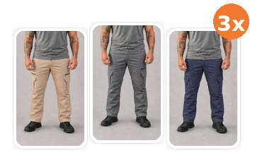 Oferta de tres Pantalones Tácticos Urbanos Premium en colores combinables