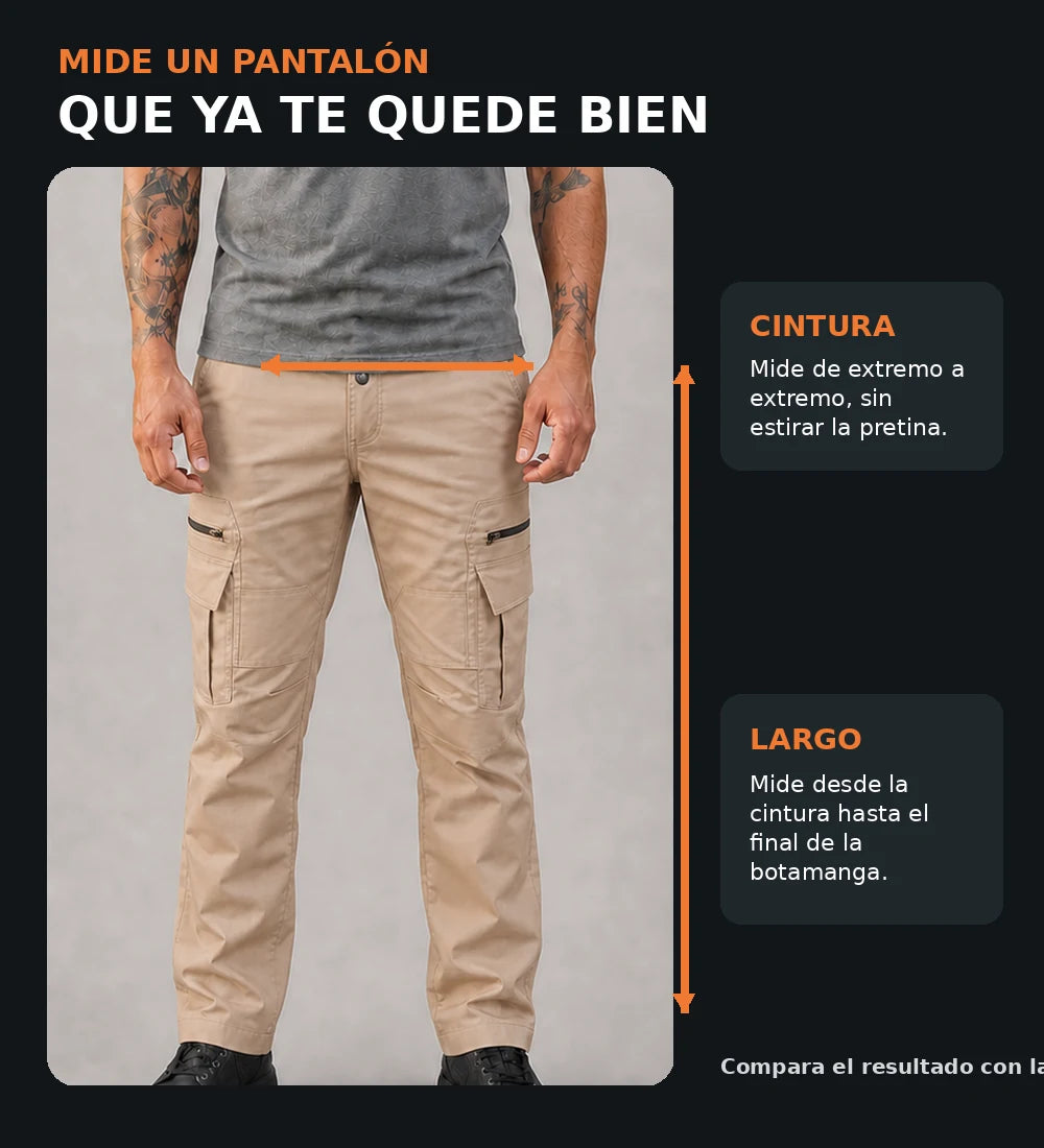 Guía visual para medir cintura y largo de un pantalón